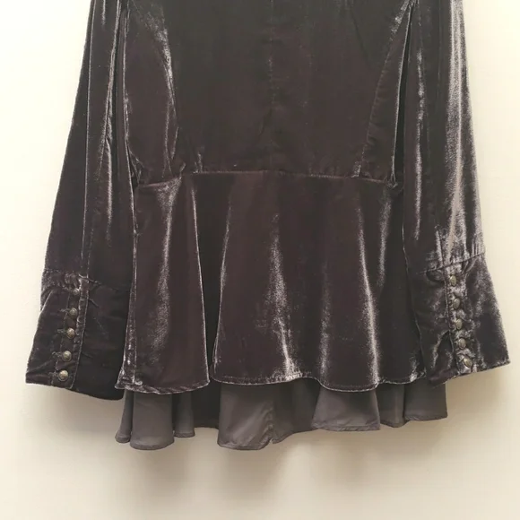 Free People Faye Velvet Jacket Women's Size Extra Small Ebony Military - Picture 9 of 16
